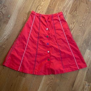 Vintage red button down skirt by Jeana